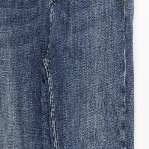 River Island Womens Blue  Cotton Straight Jeans Size 12 L29 in Regular Zip