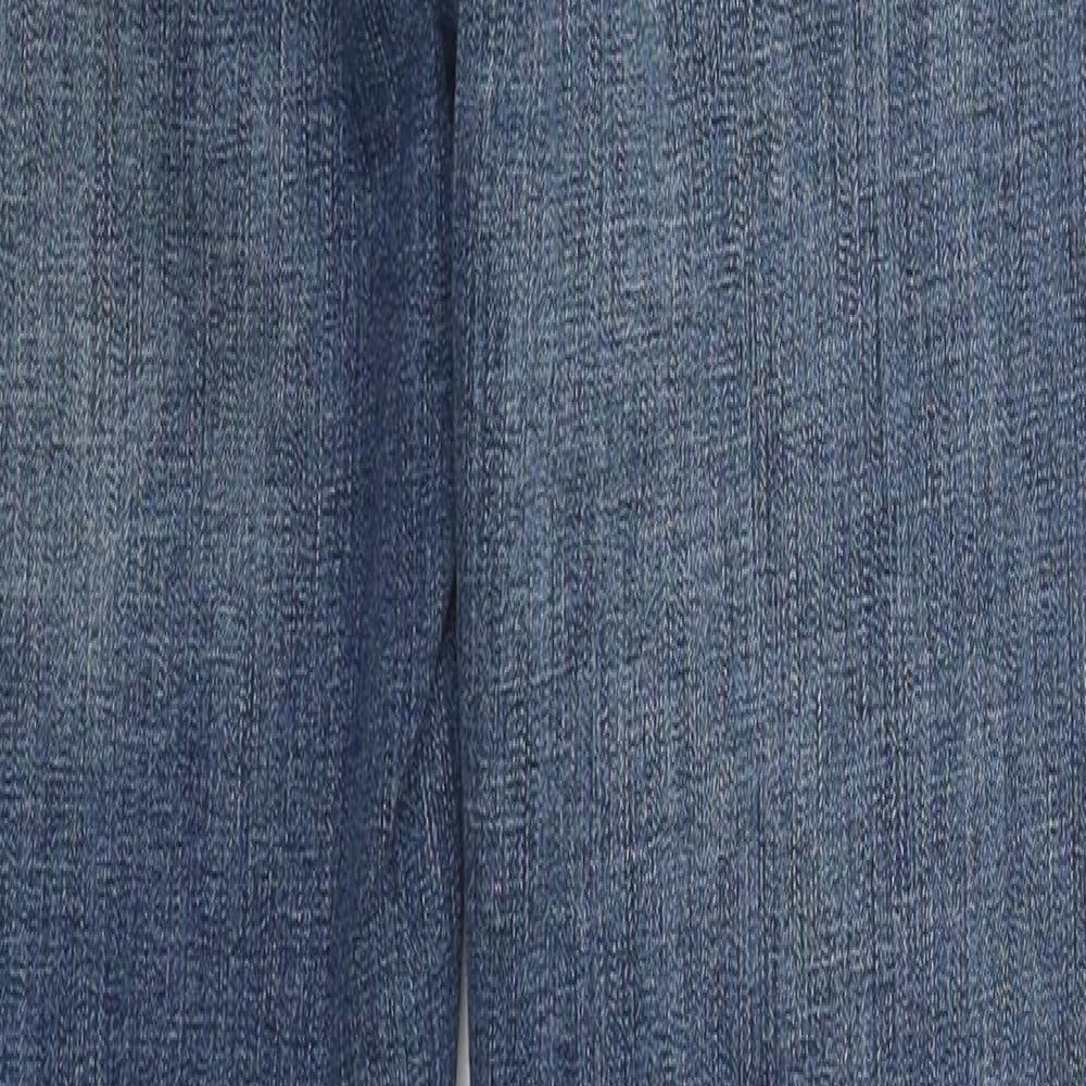 River Island Womens Blue  Cotton Straight Jeans Size 12 L29 in Regular Zip