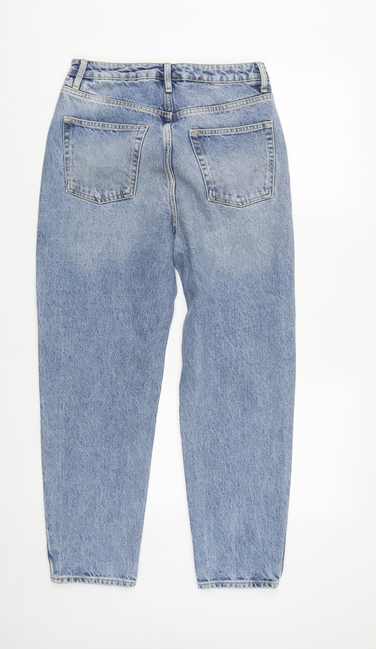 V By Very Womens Blue  Cotton Straight Jeans Size 10 L27 in Regular Zip