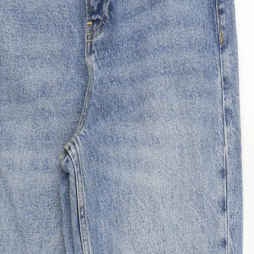 V By Very Womens Blue  Cotton Straight Jeans Size 10 L27 in Regular Zip
