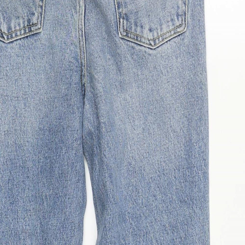 V By Very Womens Blue  Cotton Straight Jeans Size 10 L27 in Regular Zip