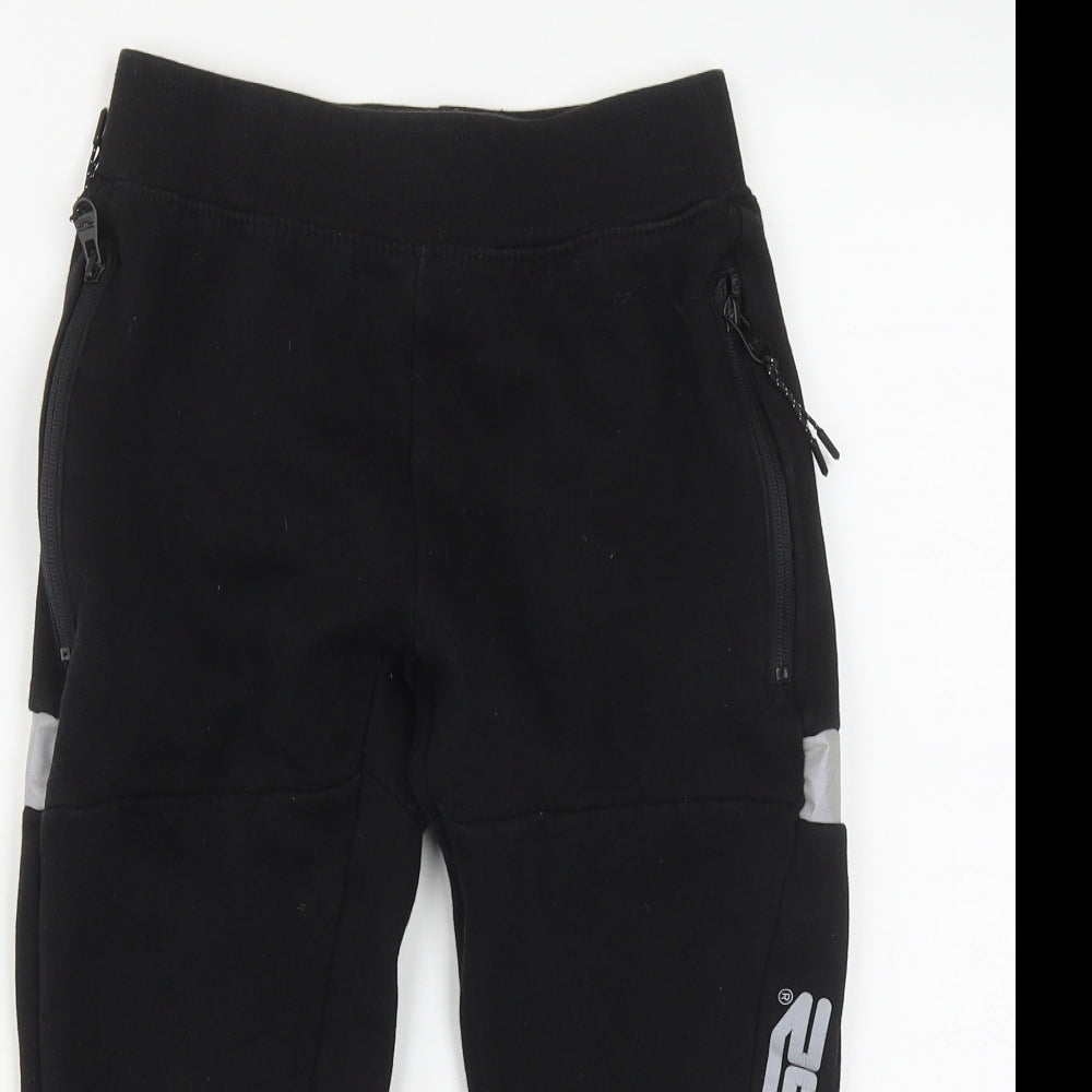 Ripstop Boys Black  Cotton Jogger Trousers Size 9-10 Years  Regular Drawstring