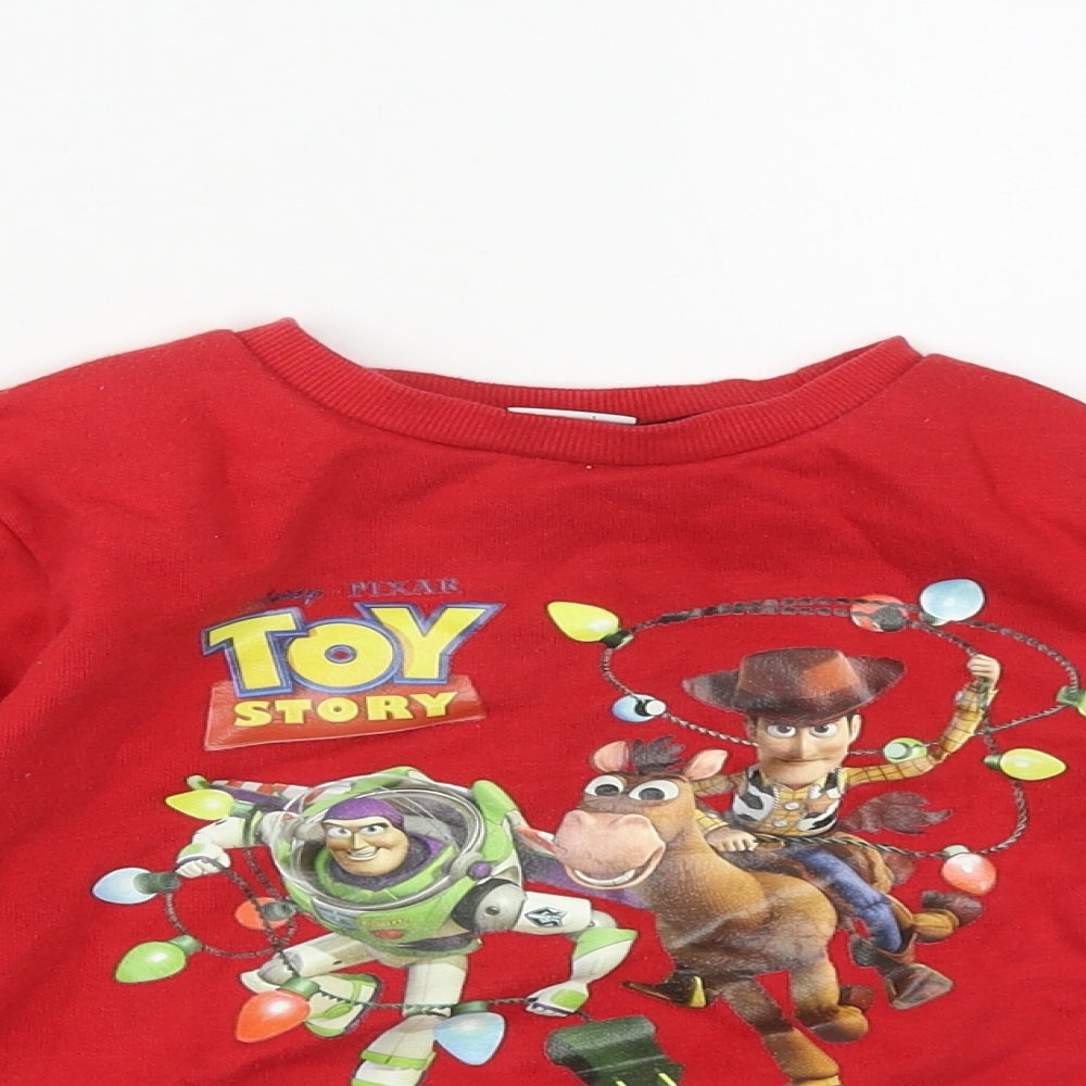 Toy Story Boys Red  Cotton Pullover Sweatshirt Size 4-5 Years   - Toy Story