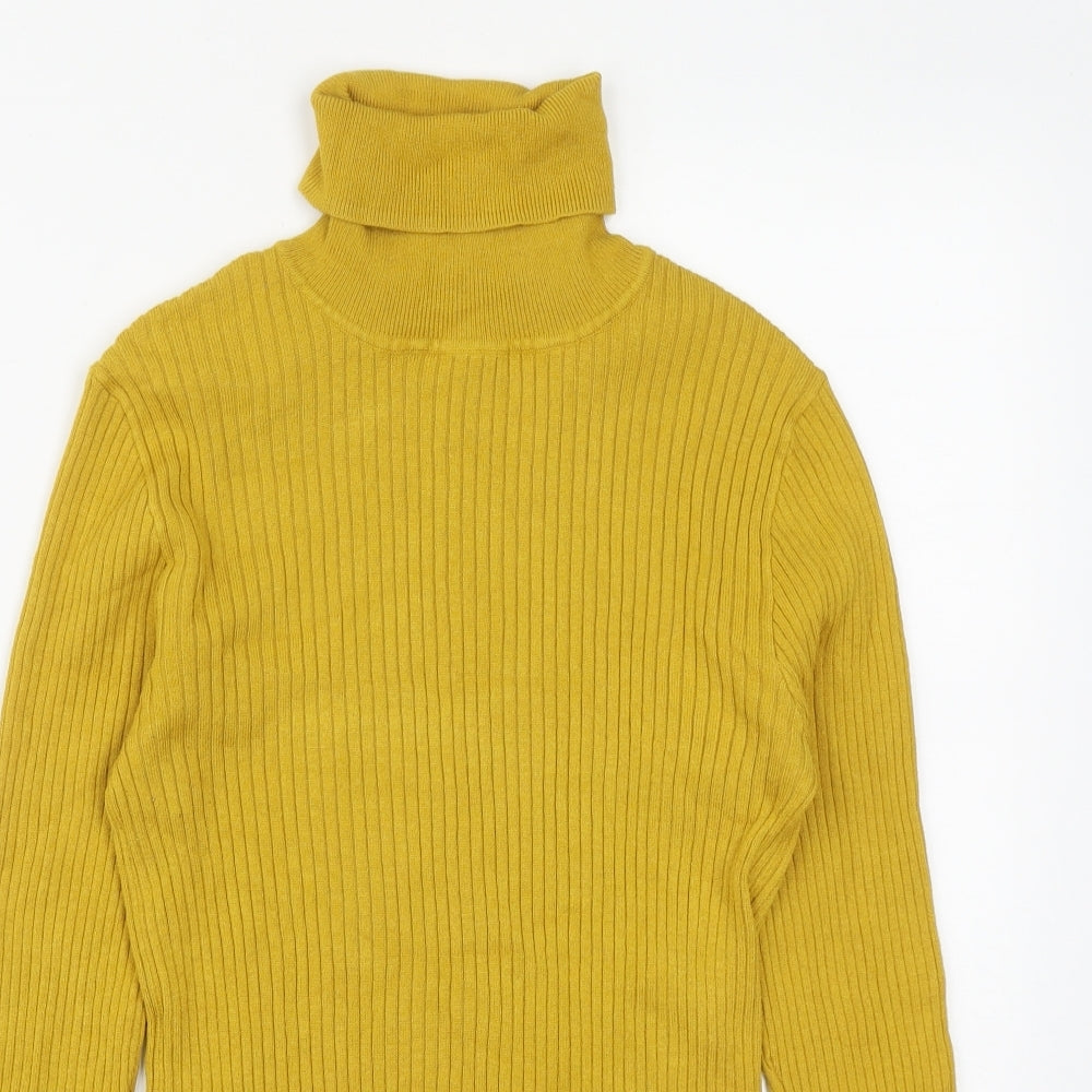 Primark Womens Yellow Roll Neck  Viscose Pullover Jumper Size M