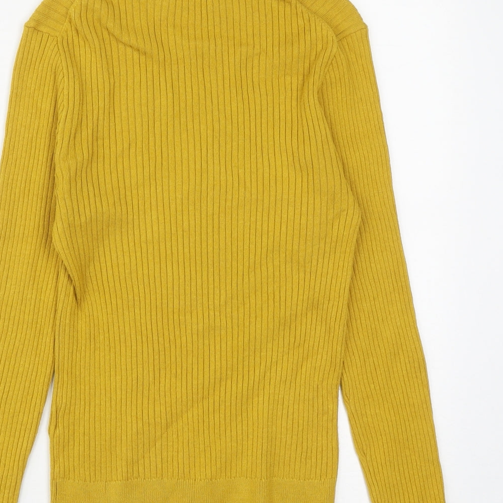 Primark Womens Yellow Roll Neck  Viscose Pullover Jumper Size M