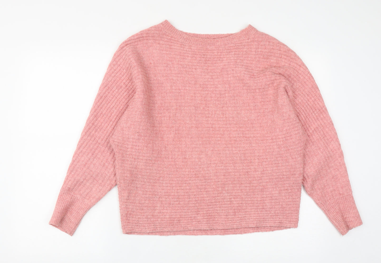 F&F Womens Pink Round Neck  Polyester Pullover Jumper Size S