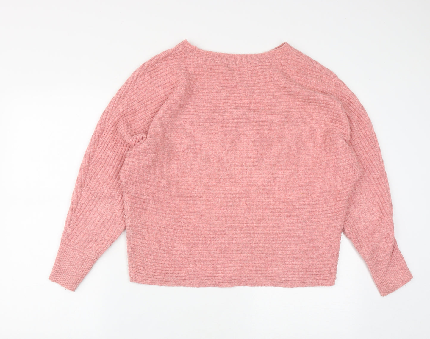 F&F Womens Pink Round Neck  Polyester Pullover Jumper Size S
