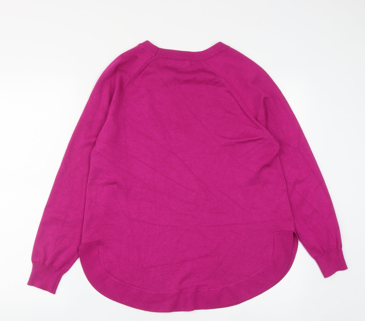 Dunnes Womens Purple Round Neck  Viscose Pullover Jumper Size M