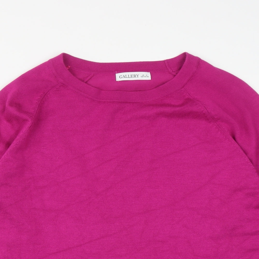 Dunnes Womens Purple Round Neck  Viscose Pullover Jumper Size M