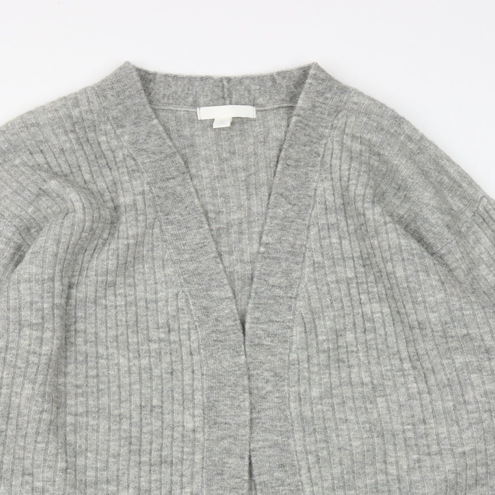 H&M Womens Grey V-Neck  Polyester Cardigan Jumper Size S