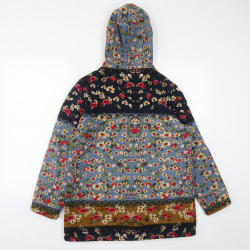 Gracila Womens Multicoloured Floral Cotton Full Zip Hoodie Size M  Zip