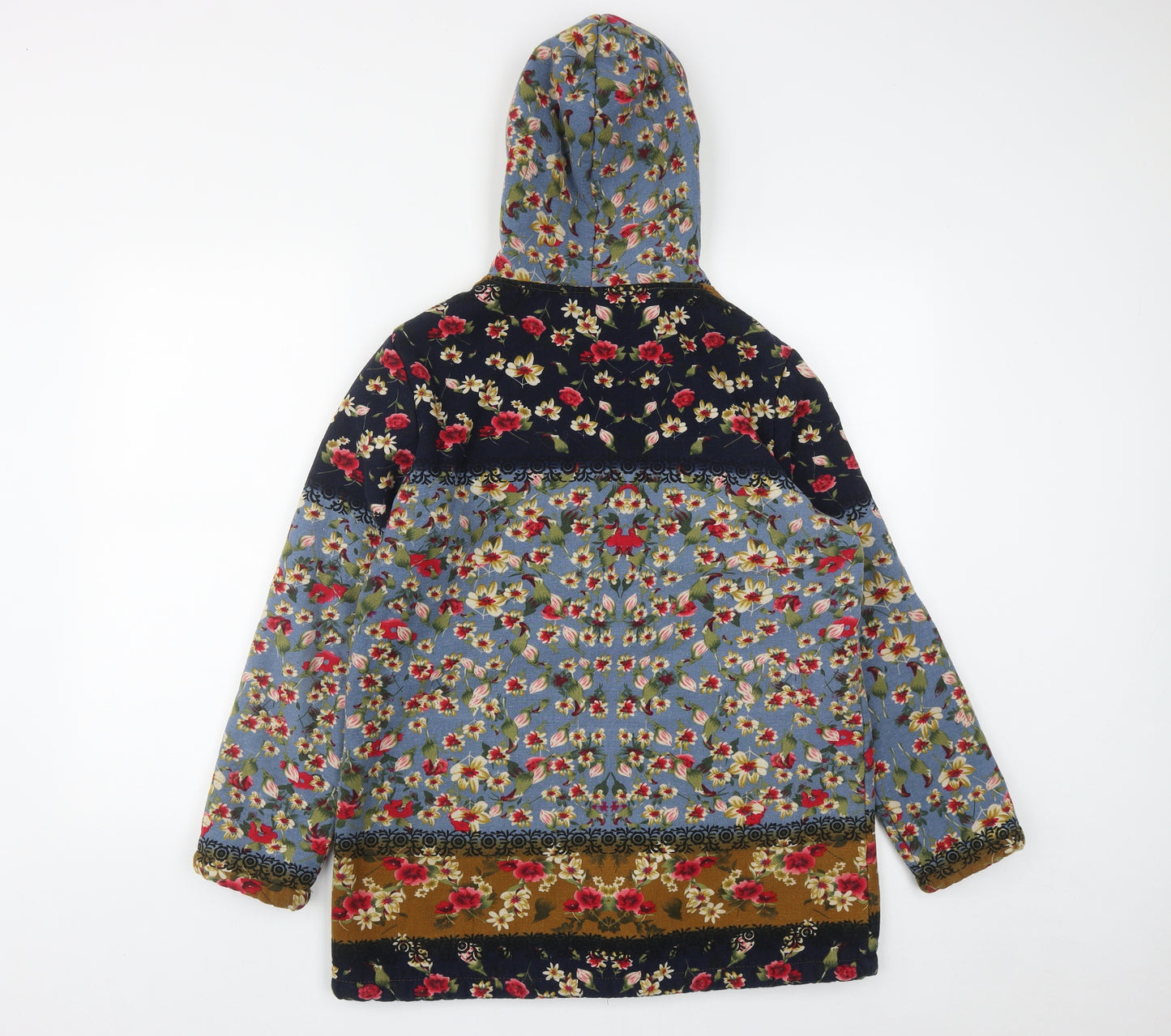 Gracila Womens Multicoloured Floral Cotton Full Zip Hoodie Size M  Zip