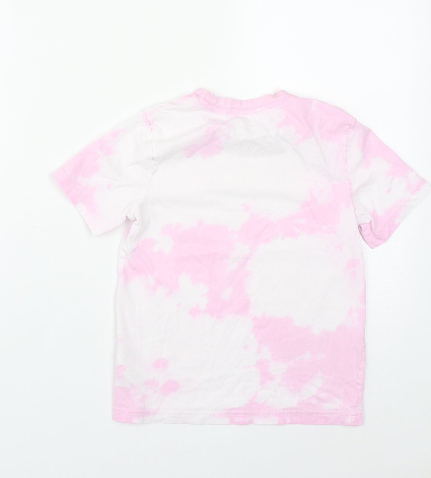 F&F Girls Pink Geometric Cotton Basic T-Shirt Size 6-7 Years Round Neck