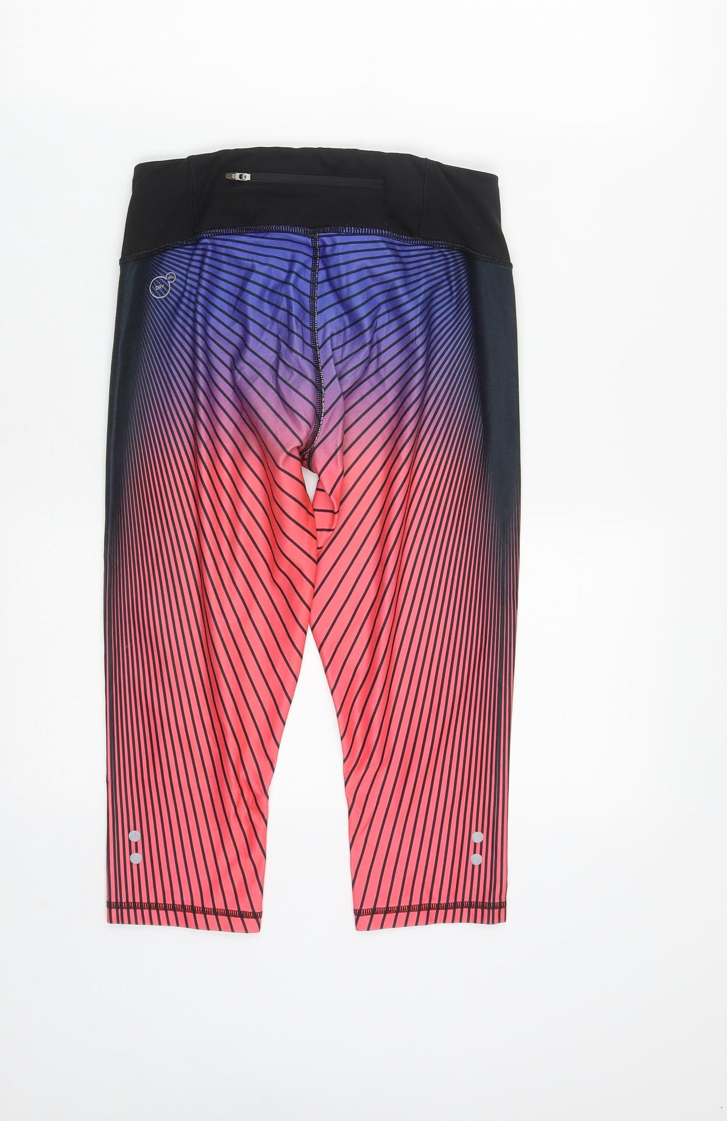 PUMA Womens Multicoloured Geometric Polyester Compression Leggings Size 8 L18 in Regular Drawstring