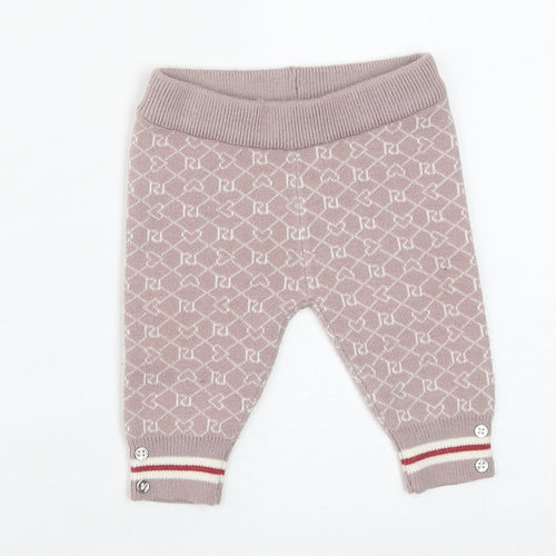 River Island Baby Brown Geometric Polyester Track Pants Trousers Size 0-3 Months