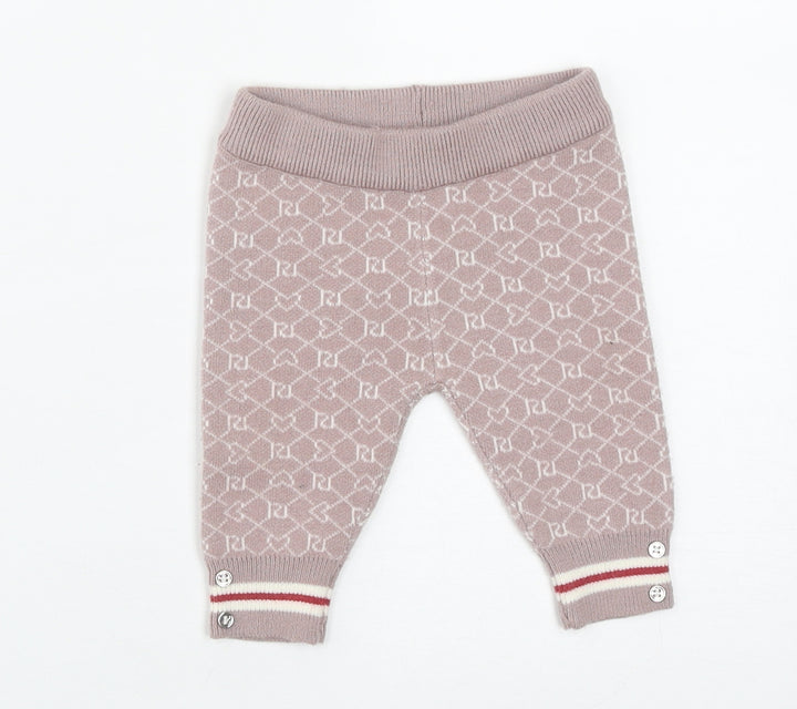 River Island Baby Brown Geometric Polyester Track Pants Trousers Size 0-3 Months