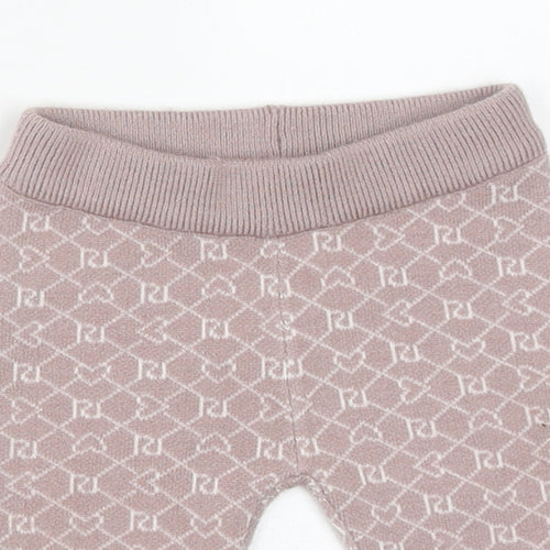 River Island Baby Brown Geometric Polyester Track Pants Trousers Size 0-3 Months