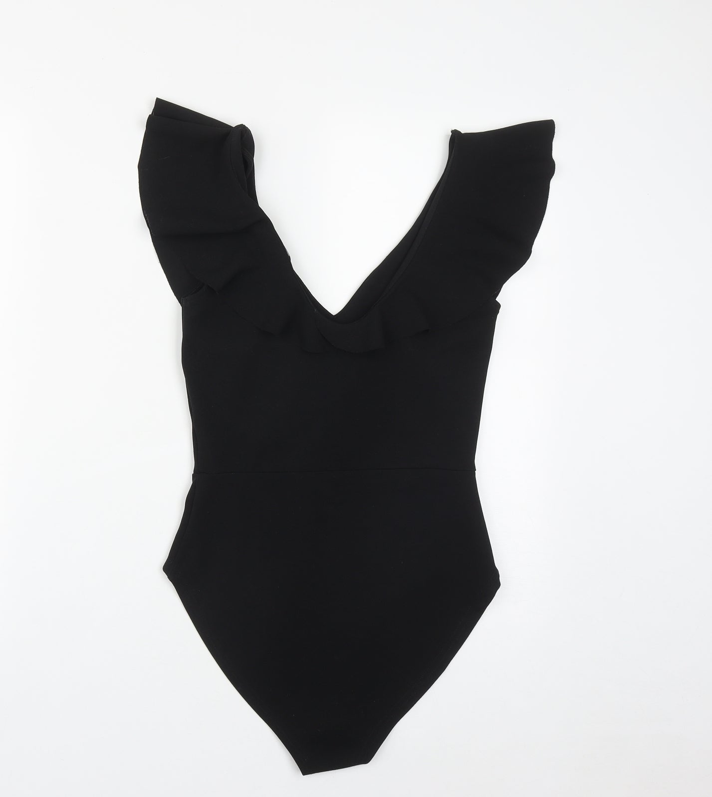 New Look Womens Black  Polyester Bodysuit One-Piece Size 8  Snap