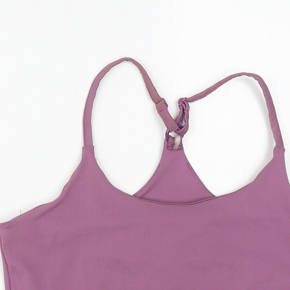 ASOS Womens Purple  Polyester Cropped Tank Size 14 Round Neck