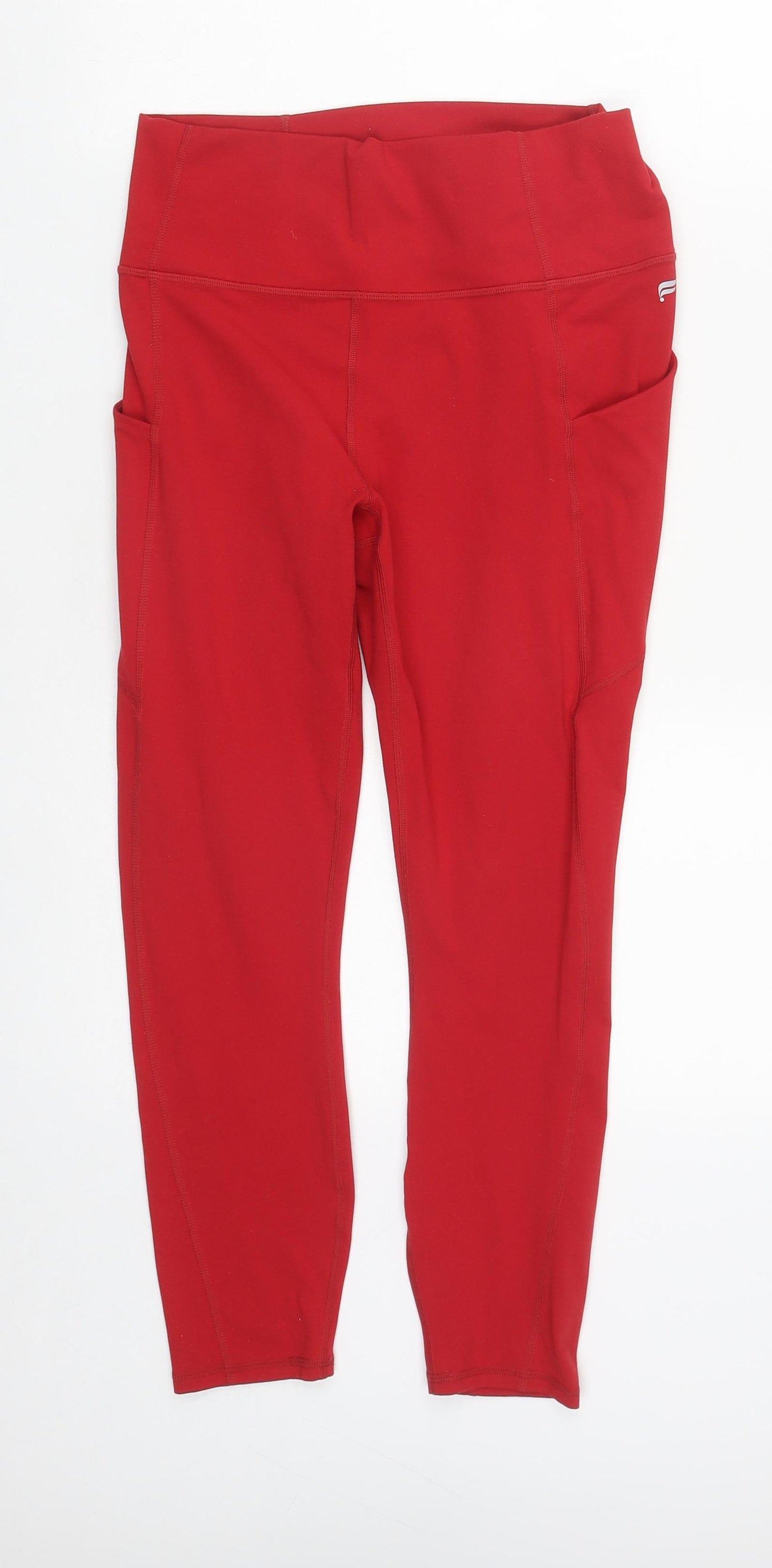 Fabletics Womens Red  Polyester Compression Leggings  L23 in Regular