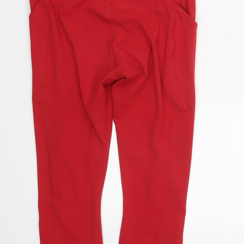 Fabletics Womens Red  Polyester Compression Leggings  L23 in Regular