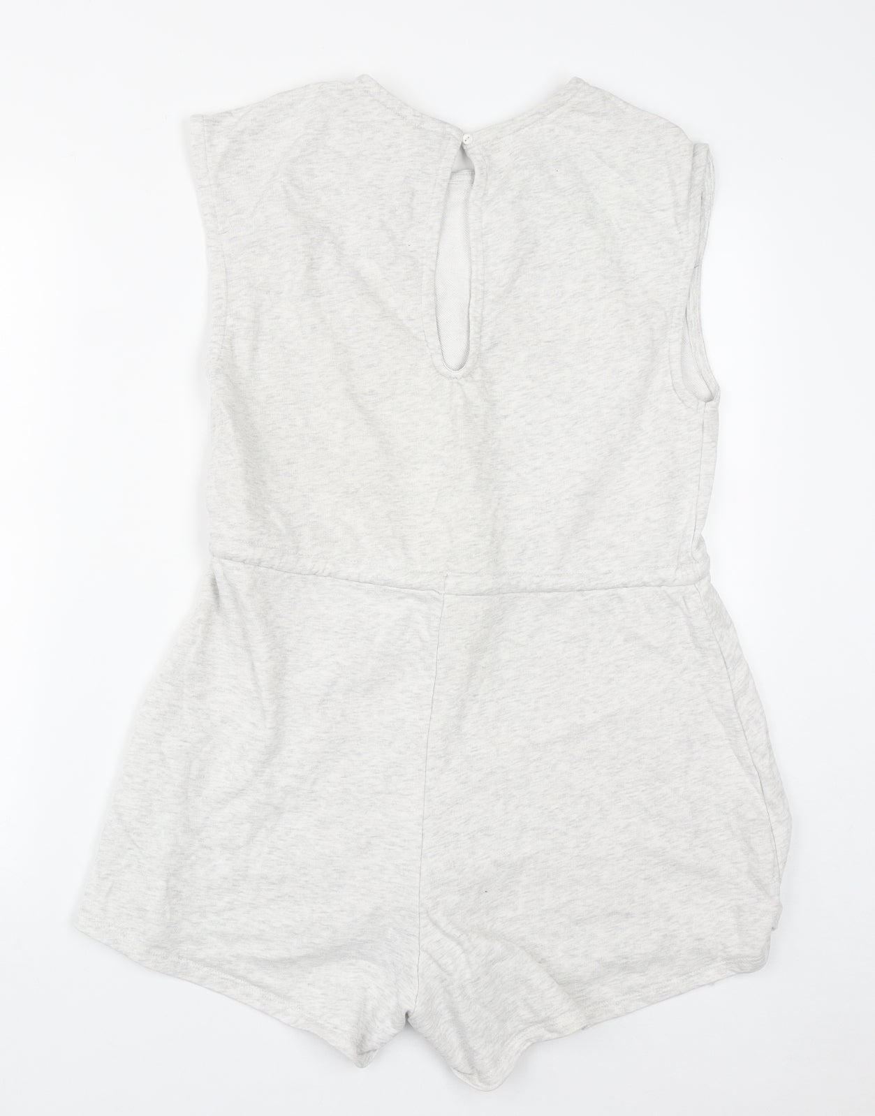 H&M Womens Grey  Cotton Playsuit One-Piece Size M  Drawstring