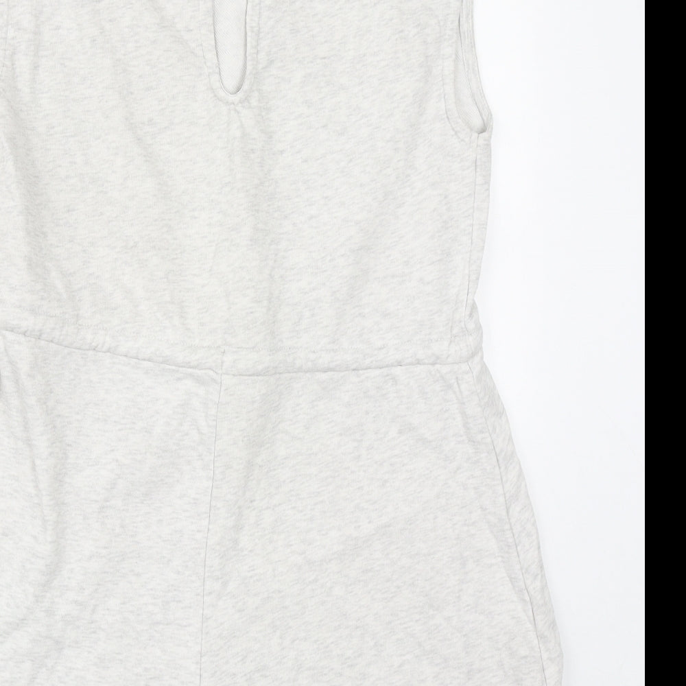 H&M Womens Grey  Cotton Playsuit One-Piece Size M  Drawstring