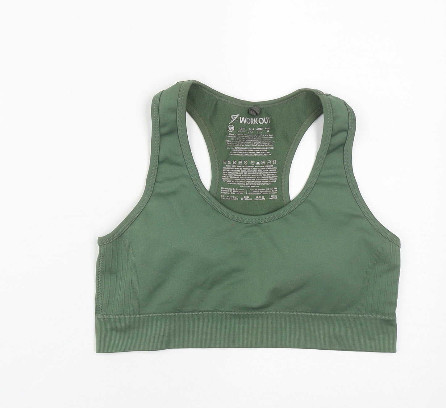 Primark Womens Green  Polyester Cropped Tank Size M Round Neck