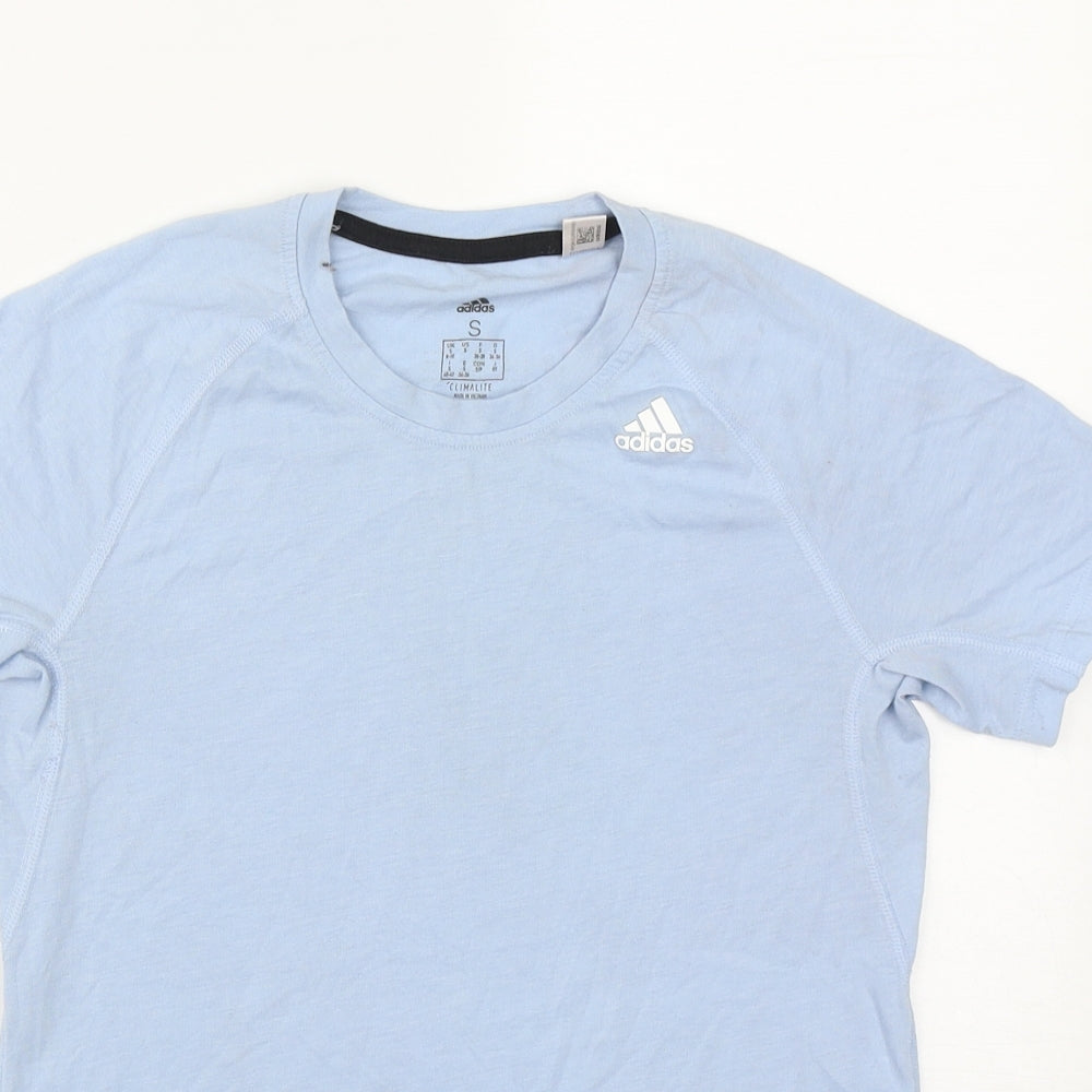 adidas Womens Black  Polyester Basic T-Shirt Size S Round Neck