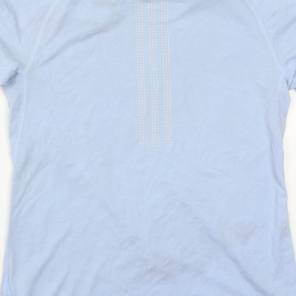 adidas Womens Black  Polyester Basic T-Shirt Size S Round Neck