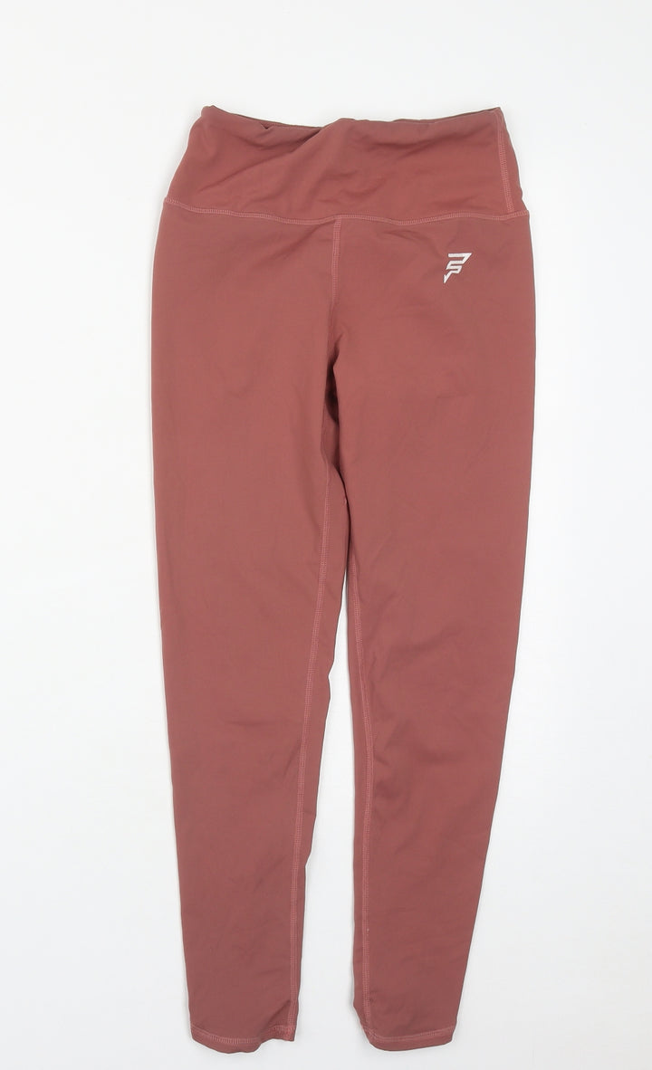 Preworn Womens Pink  Nylon Compression Leggings Size S L22 in Regular