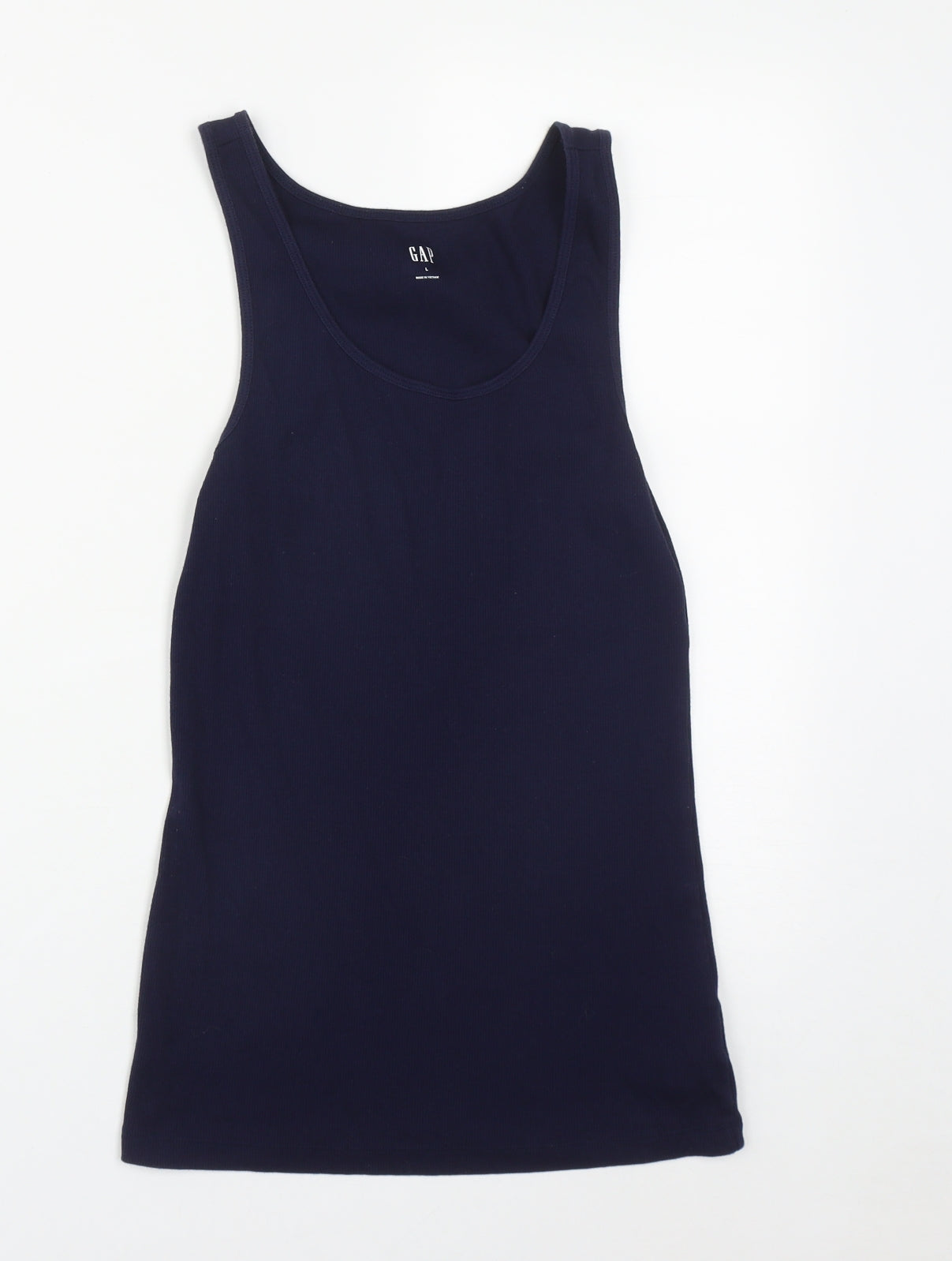 Gap Womens Blue  Cotton Basic Tank Size L Round Neck
