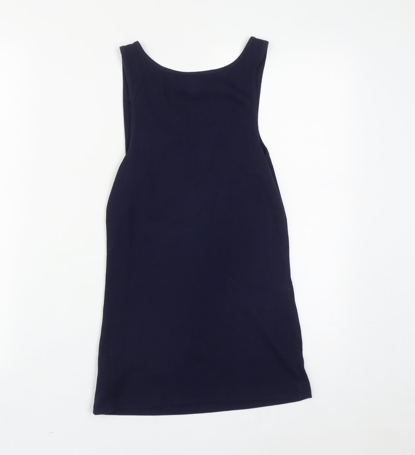 Gap Womens Blue  Cotton Basic Tank Size L Round Neck