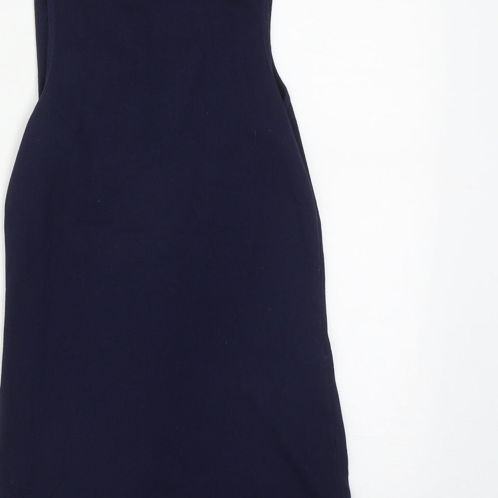 Gap Womens Blue  Cotton Basic Tank Size L Round Neck