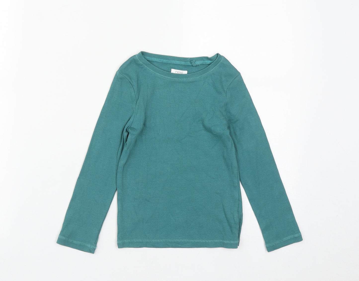 NEXT Girls Green  Cotton Basic T-Shirt Size 5 Years Round Neck