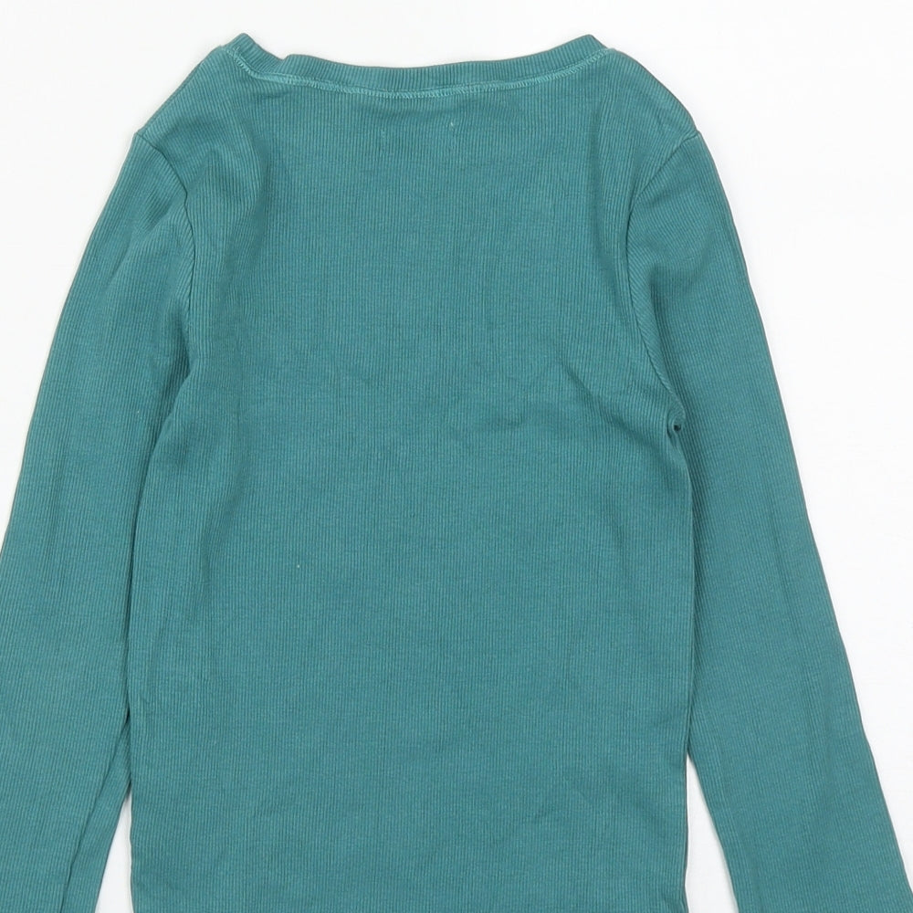 NEXT Girls Green  Cotton Basic T-Shirt Size 5 Years Round Neck