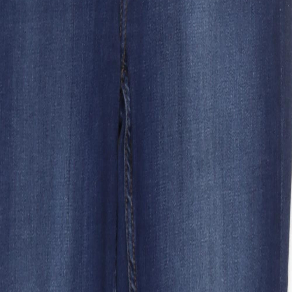 F&F Womens Blue  Cotton Straight Jeans Size 12 L31 in Regular Zip