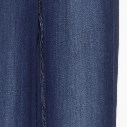 F&F Womens Blue  Cotton Straight Jeans Size 12 L31 in Regular Zip
