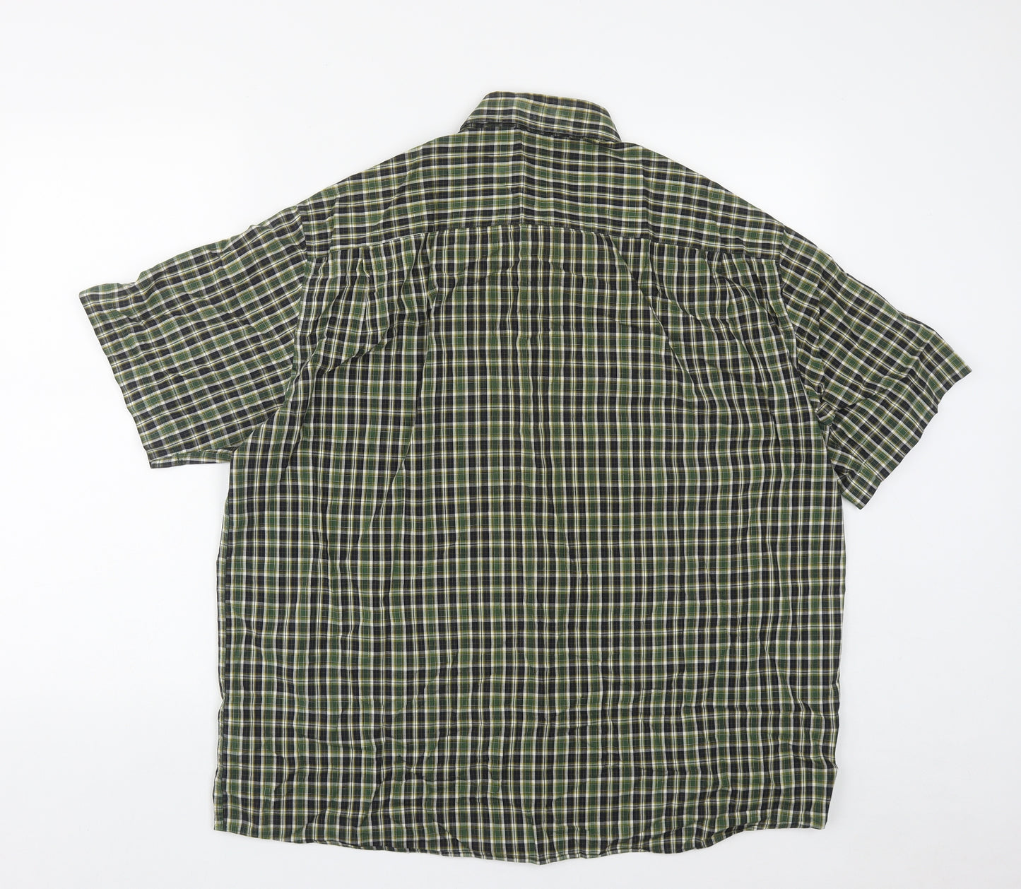 Marks and Spencer Mens Multicoloured Plaid Cotton  Button-Up Size XL Collared Button