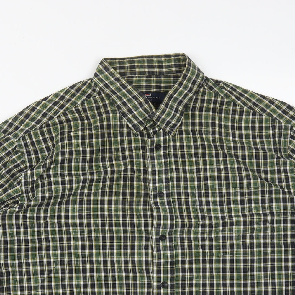 Marks and Spencer Mens Multicoloured Plaid Cotton  Button-Up Size XL Collared Button