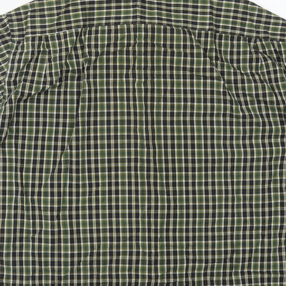 Marks and Spencer Mens Multicoloured Plaid Cotton  Button-Up Size XL Collared Button