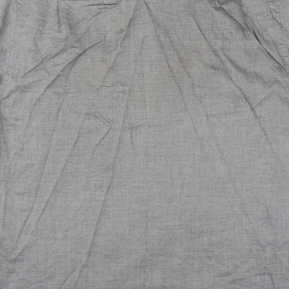 Cedar Wood State Mens Grey  Cotton  Button-Up Size 17 Collared Button