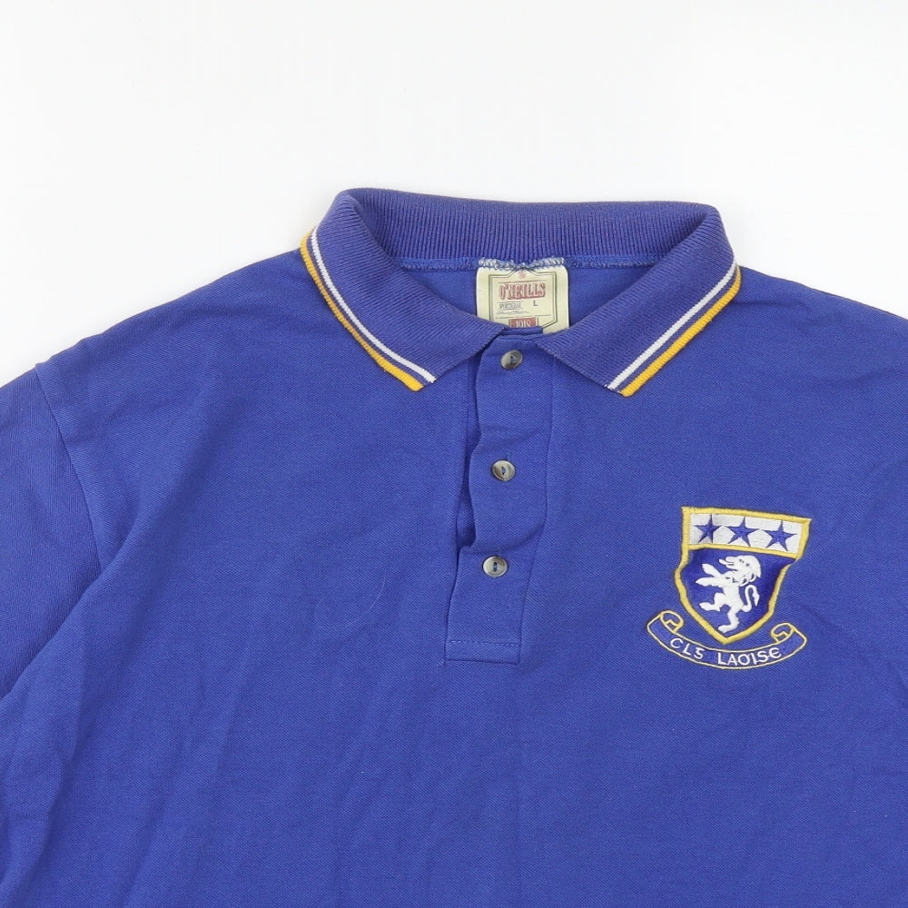 O'Neill Mens Blue  Cotton  Polo Size L Collared Button - CLS Laoise