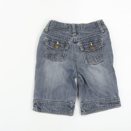 Okaidi Girls Blue  Cotton Bermuda Shorts Size 4 Years  Regular Zip