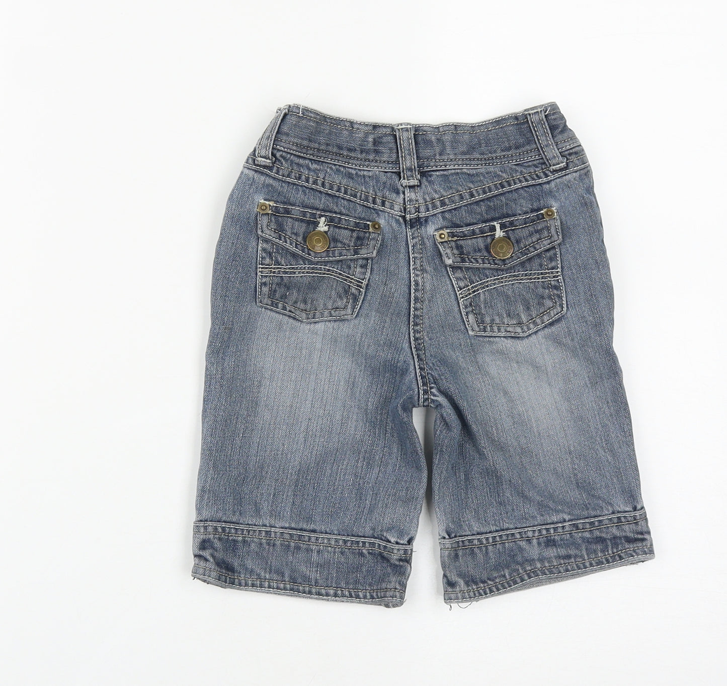 Okaidi Girls Blue  Cotton Bermuda Shorts Size 4 Years  Regular Zip