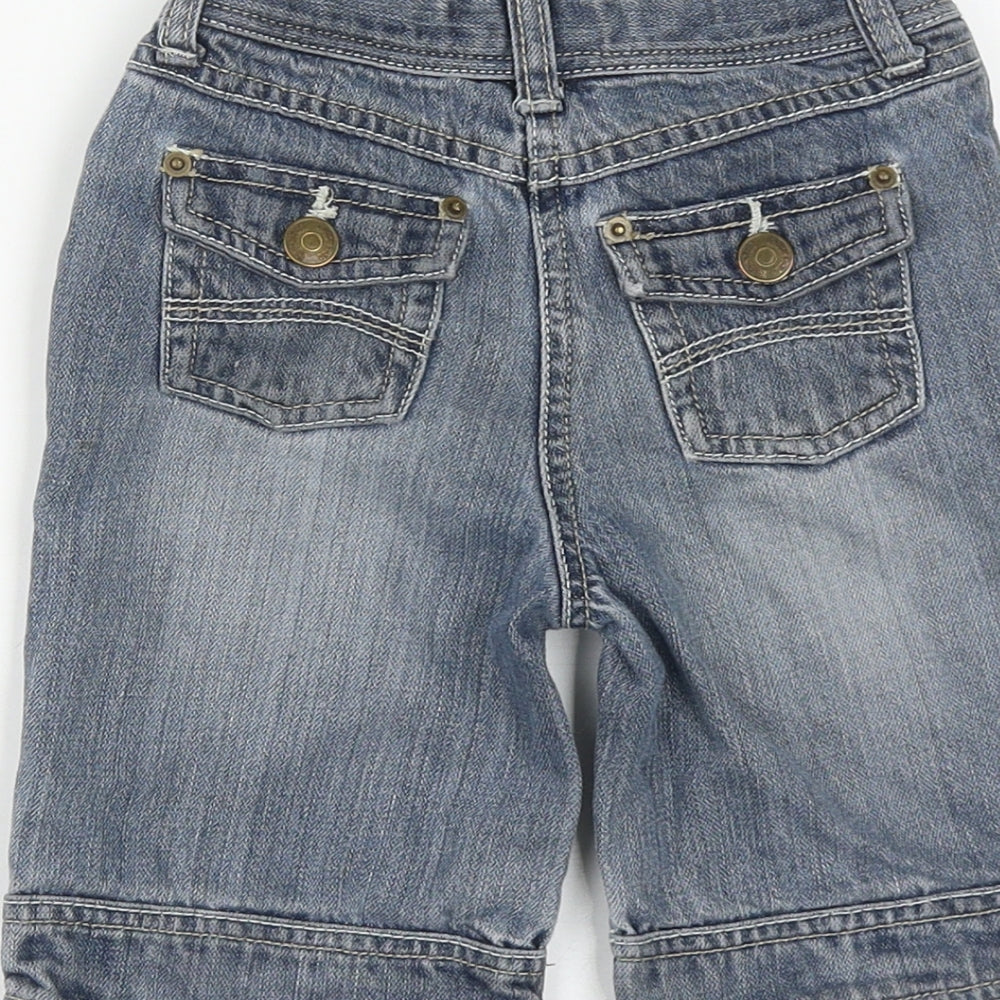 Okaidi Girls Blue  Cotton Bermuda Shorts Size 4 Years  Regular Zip