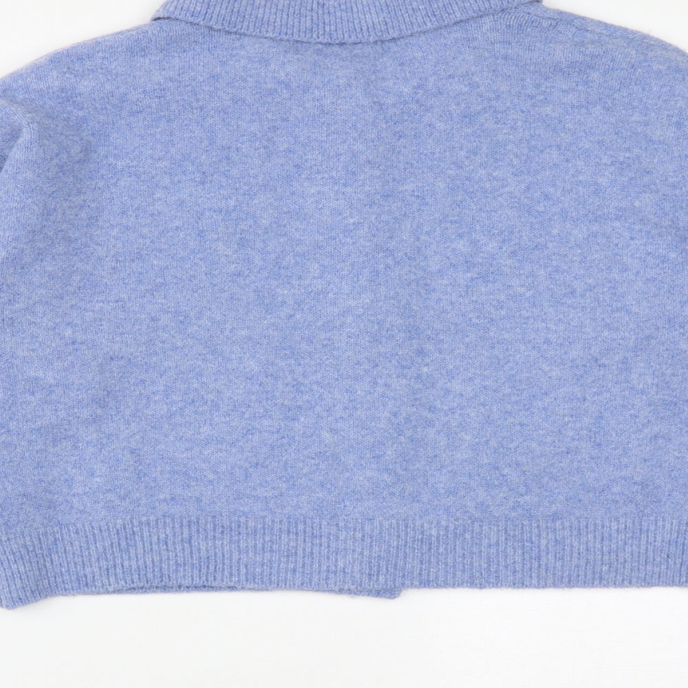 Primark Womens Blue Collared  Polyester Cardigan Jumper Size M