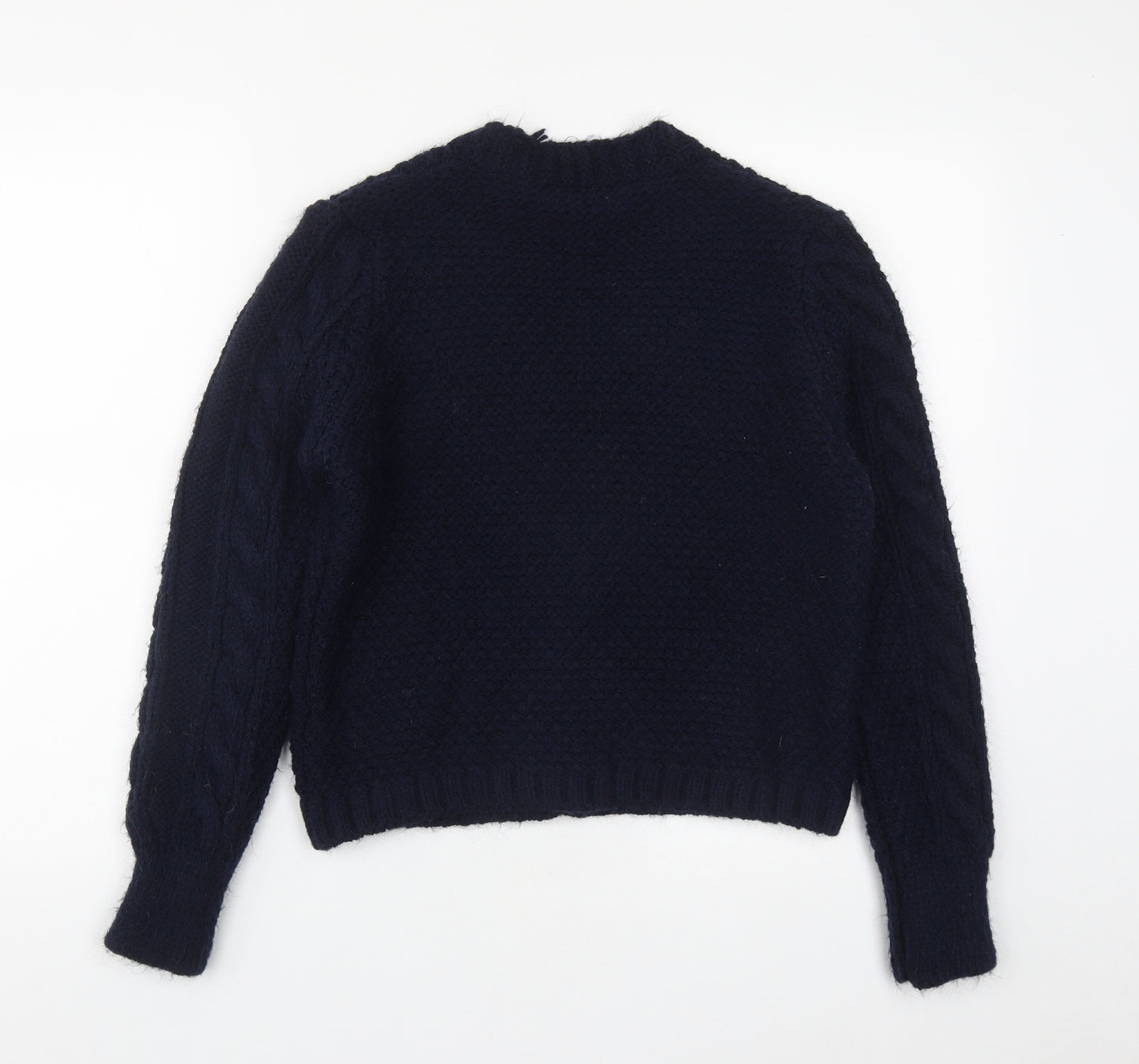 Marks and Spencer Womens Blue V-Neck  Acrylic Cardigan Jumper Size 10