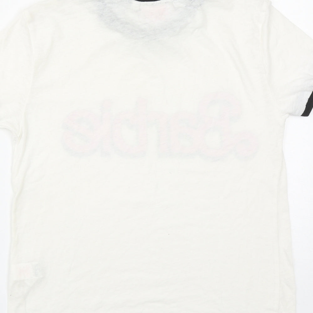 Blue Inc Womens White  Polyester Basic T-Shirt Size 10 Roll Neck - Barbie