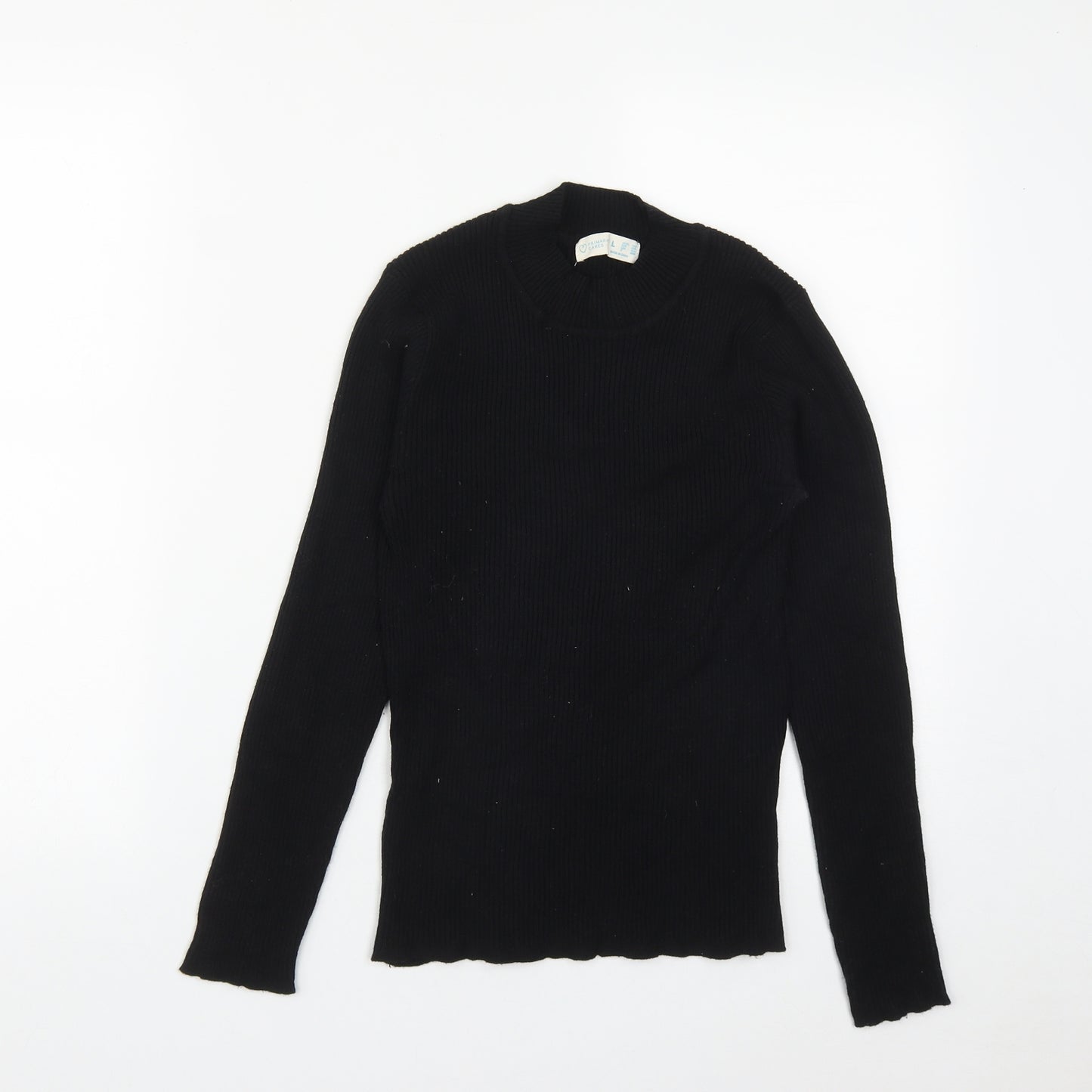 Primark Womens Black Round Neck  Viscose Pullover Jumper Size L